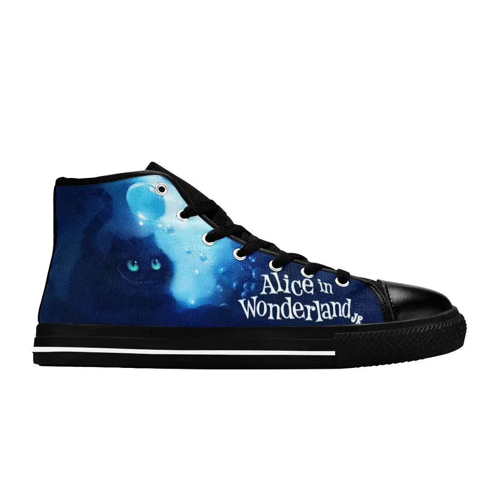 Alice in Wonderland Cheshire Cat Custom High Top Sneakers Shoes