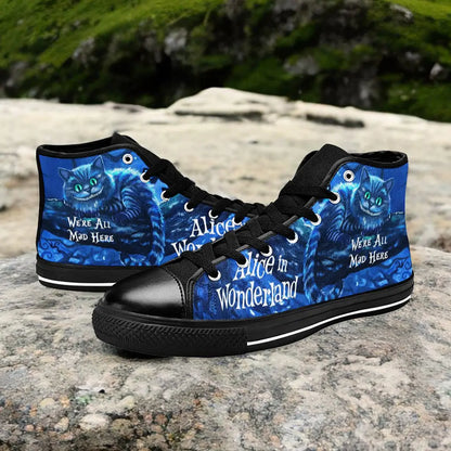 Alice in Wonderland Cheshire Cat Custom High Top Sneakers Shoes