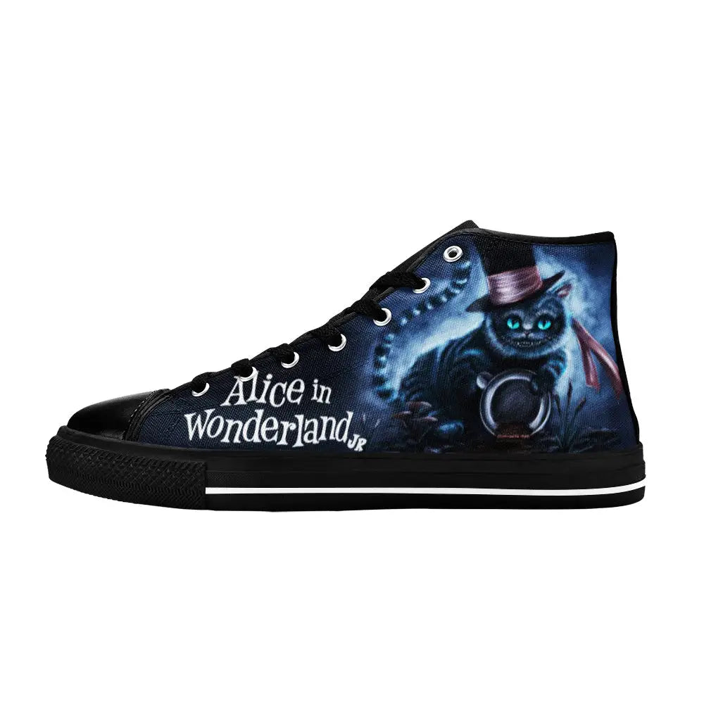 Alice in Wonderland Cheshire Cat Custom High Top Sneakers Shoes