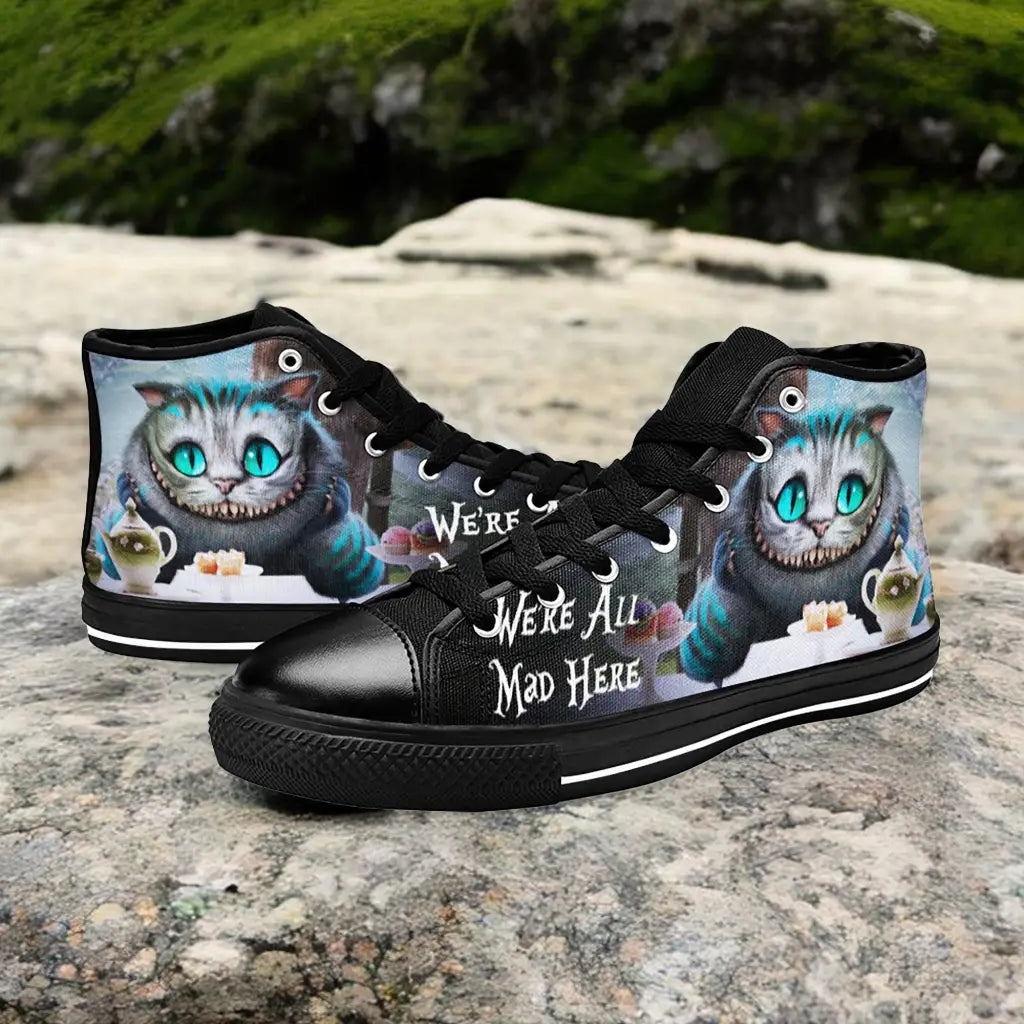 Alice in Wonderland Cheshire Cat Custom High Top Sneakers Shoes