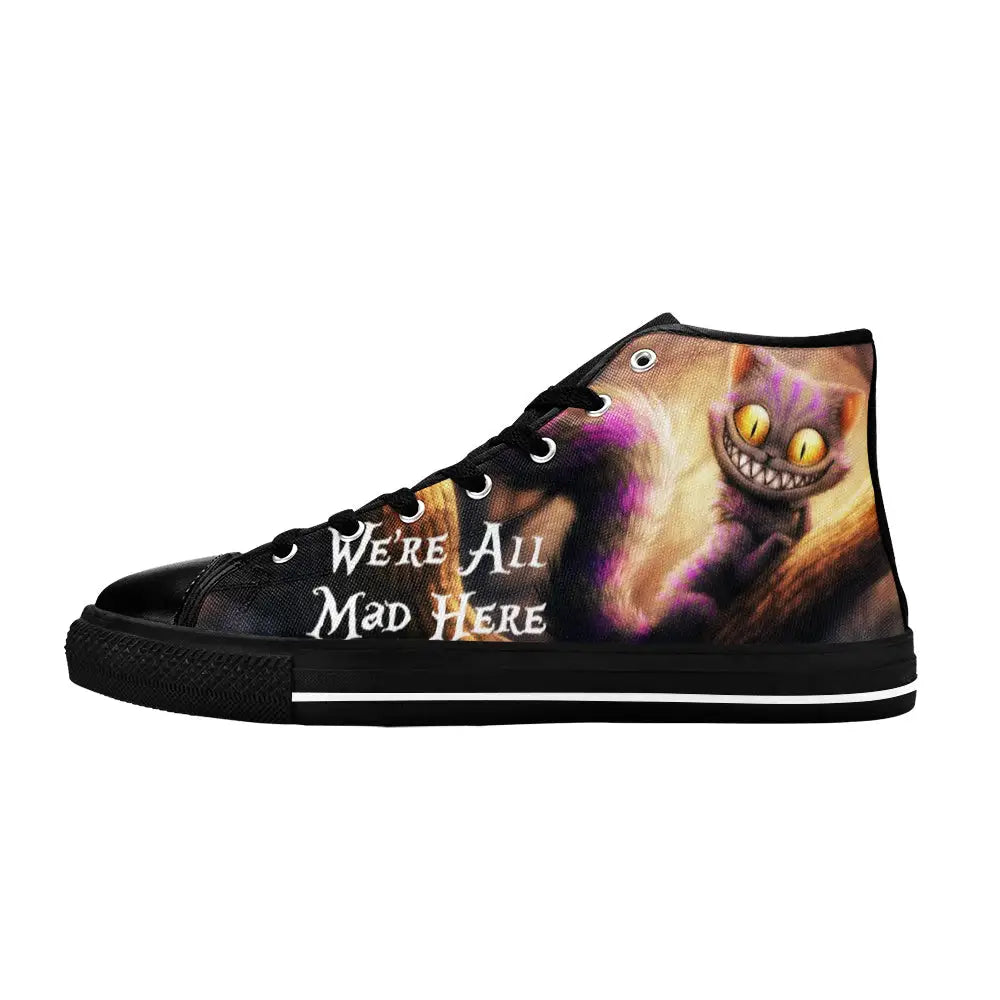 Alice in Wonderland Cheshire Cat Custom High Top Sneakers Shoes