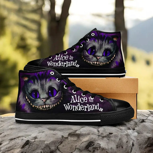 Alice in Wonderland Cheshire Cat Custom High Top Sneakers Shoes