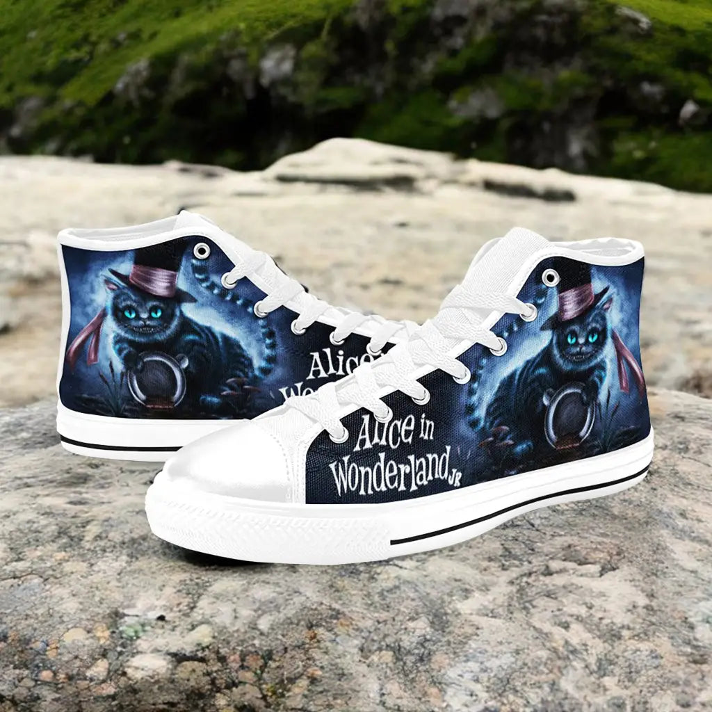 Alice in Wonderland Cheshire Cat Custom High Top Sneakers Shoes