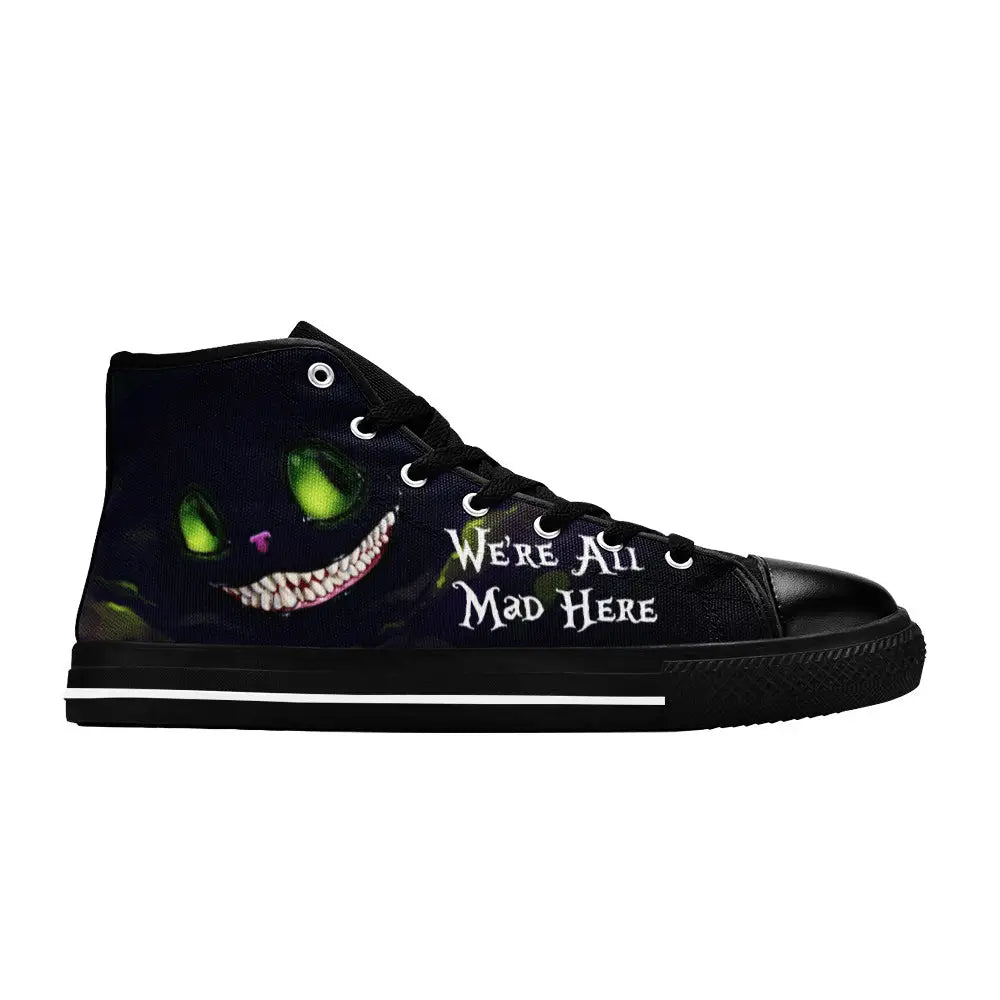 Alice in Wonderland Cheshire Cat Custom High Top Sneakers Shoes