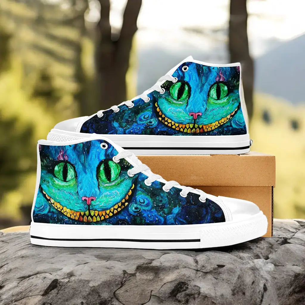 Alice in Wonderland Cheshire Cat Custom High Top Sneakers Shoes