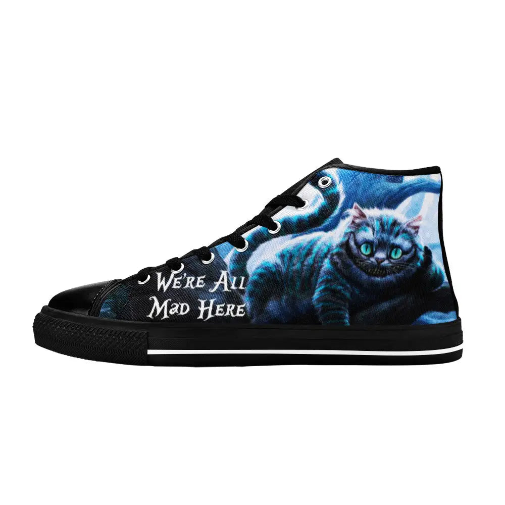 Alice in Wonderland Cheshire Cat Custom High Top Sneakers Shoes