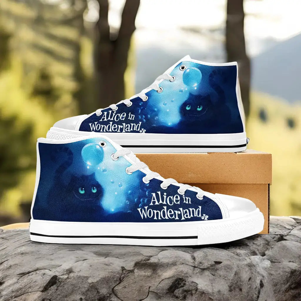 Alice in Wonderland Cheshire Cat Custom High Top Sneakers Shoes