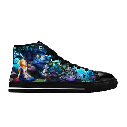 Alice in Wonderland Cheshire Cat Custom High Top Sneakers Shoes