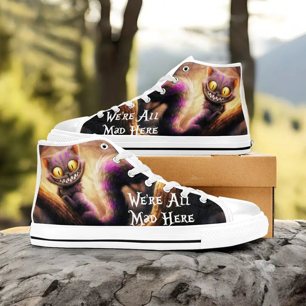 Alice in Wonderland Cheshire Cat Custom High Top Sneakers Shoes