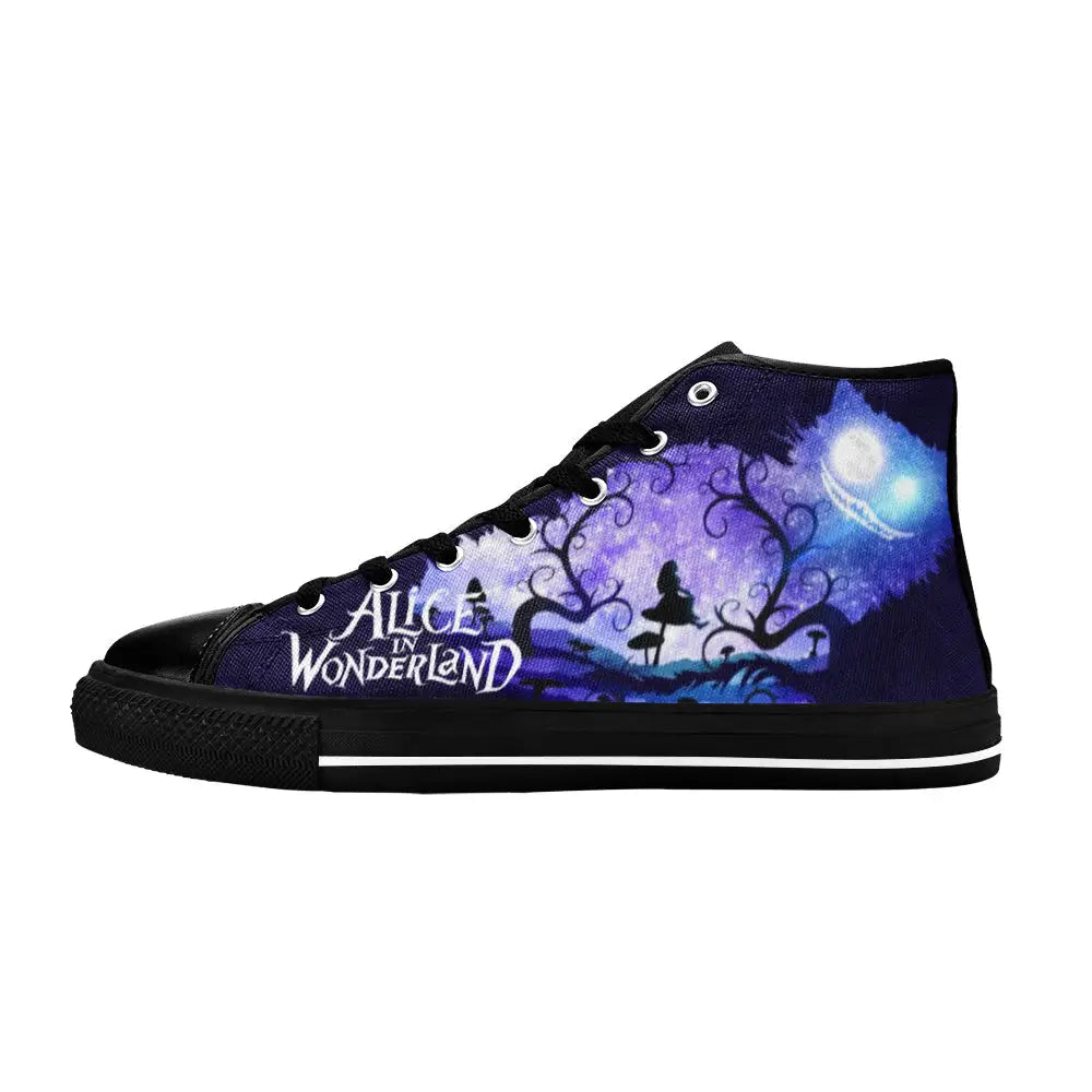 Alice in Wonderland Cheshire Cat Custom High Top Sneakers Shoes