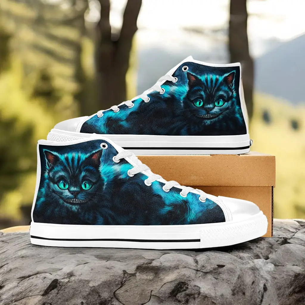 Alice in Wonderland Cheshire Cat Custom High Top Sneakers Shoes