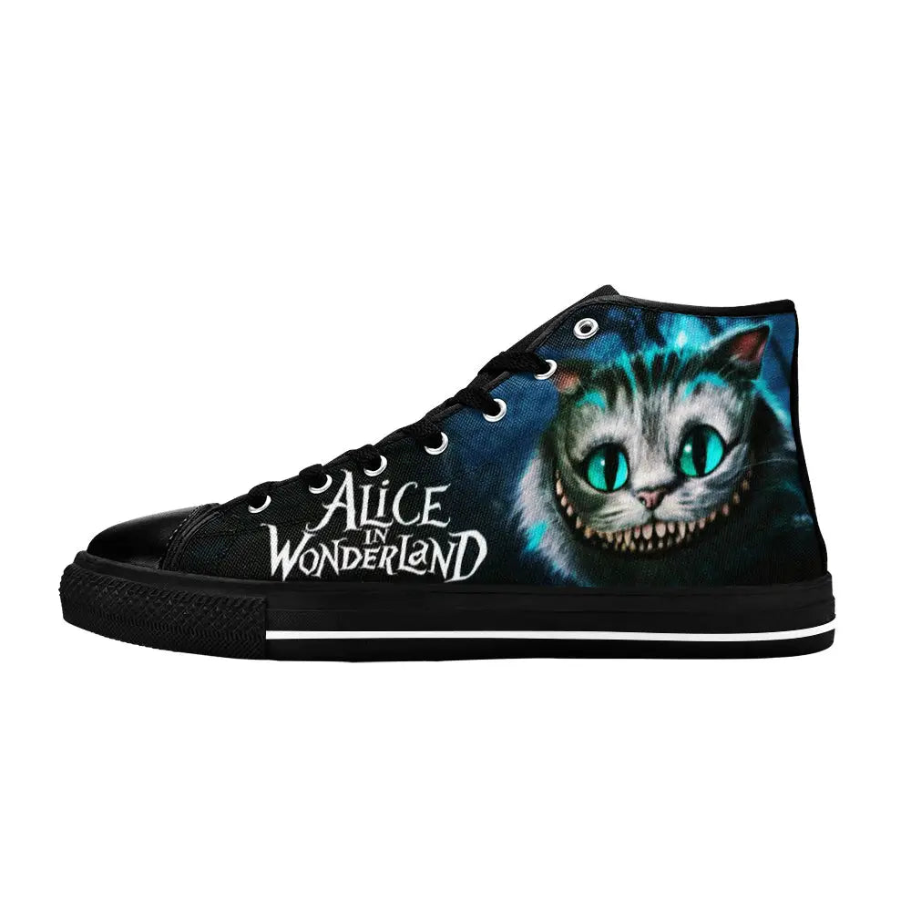 Alice in Wonderland Cheshire Cat Custom High Top Sneakers Shoes