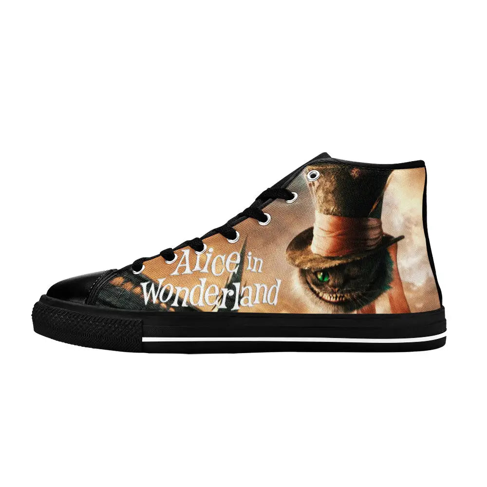 Alice in Wonderland Cheshire Cat Custom High Top Sneakers Shoes