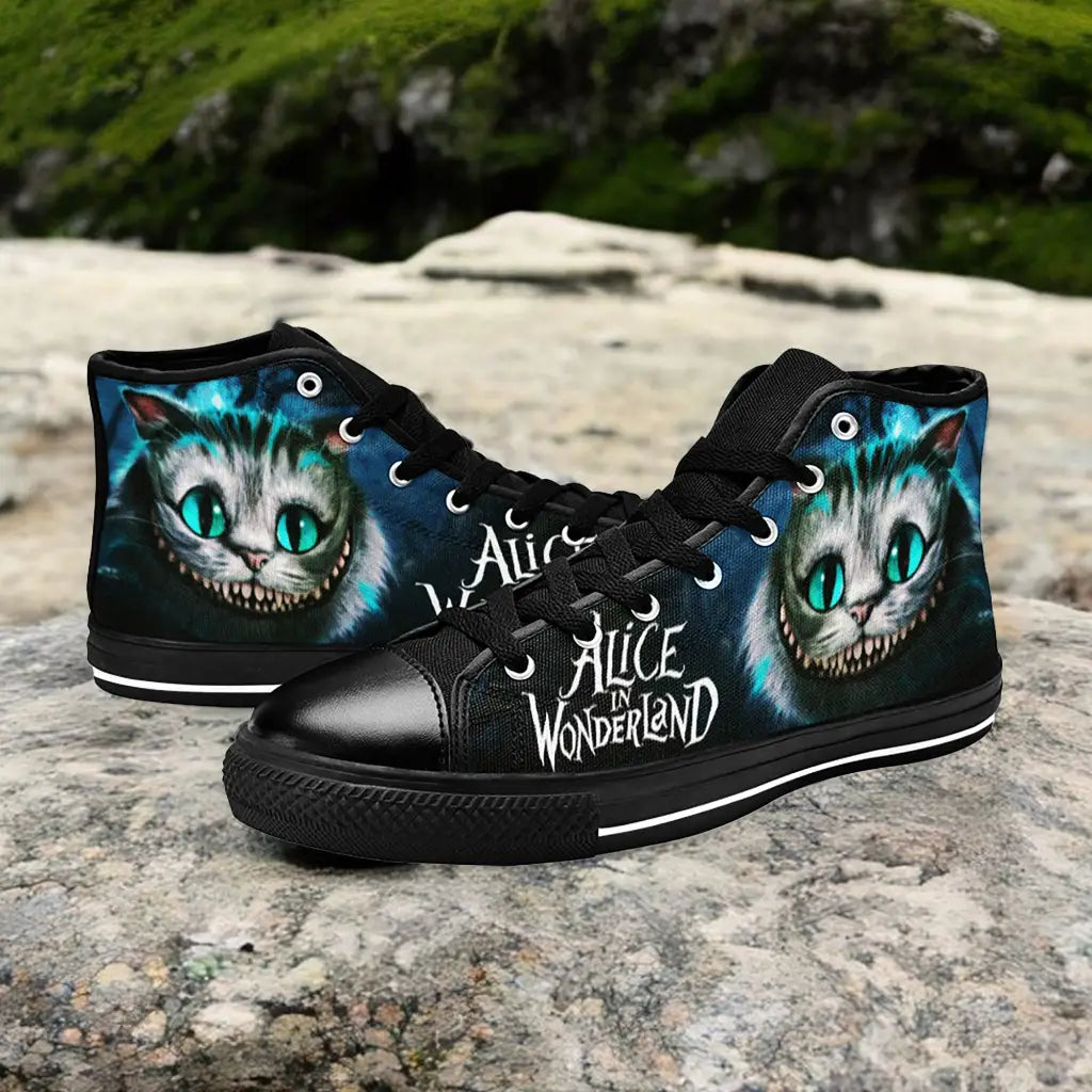 Alice in Wonderland Cheshire Cat Custom High Top Sneakers Shoes