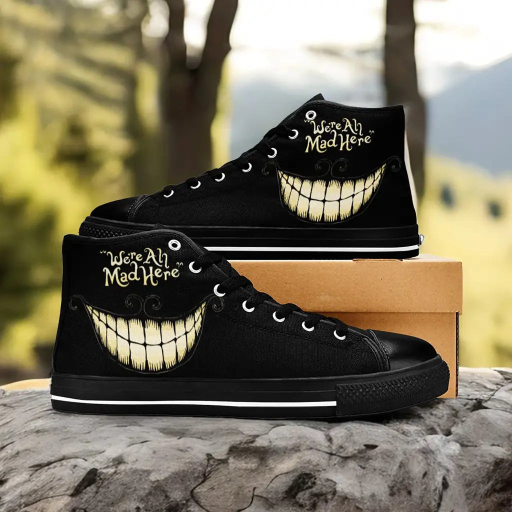 Alice in Wonderland Cheshire Cat Custom High Top Sneakers Shoes