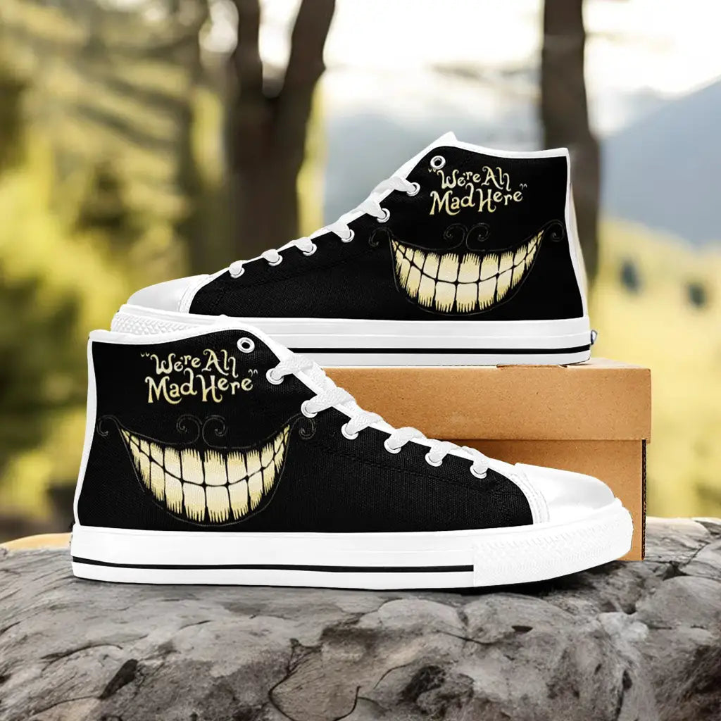 Alice in Wonderland Cheshire Cat Custom High Top Sneakers Shoes