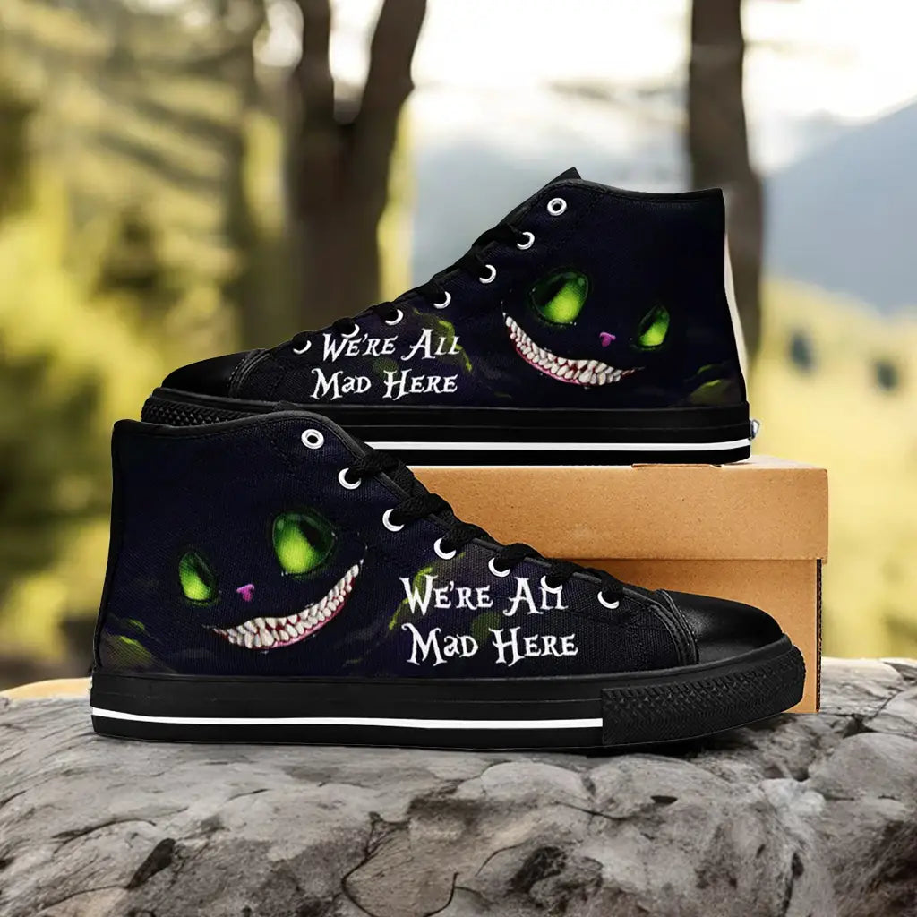 Alice in Wonderland Cheshire Cat Custom High Top Sneakers Shoes