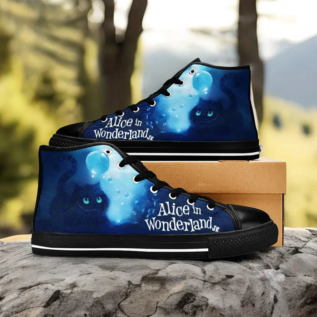 Alice in Wonderland Cheshire Cat Custom High Top Sneakers Shoes