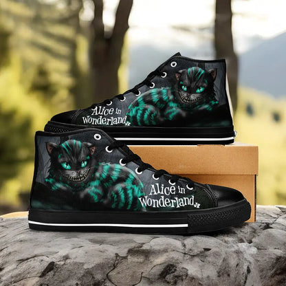 Alice in Wonderland Cheshire Cat Custom High Top Sneakers Shoes