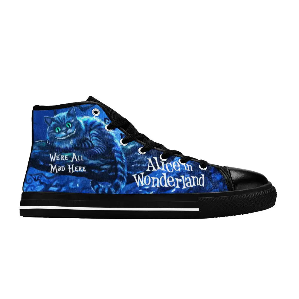 Alice in Wonderland Cheshire Cat Custom High Top Sneakers Shoes