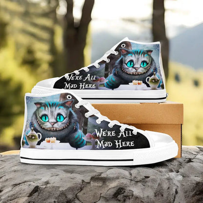 Alice in Wonderland Cheshire Cat Custom High Top Sneakers Shoes