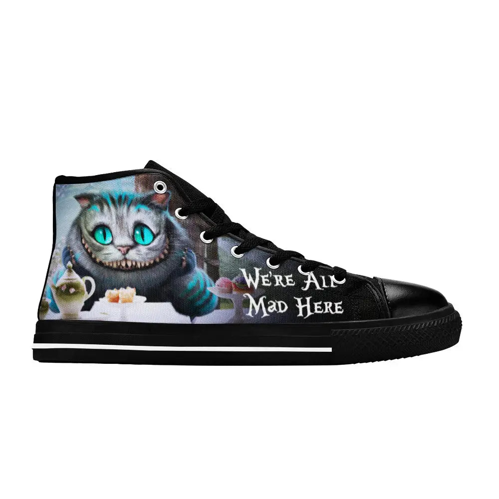 Alice in Wonderland Cheshire Cat Custom High Top Sneakers Shoes