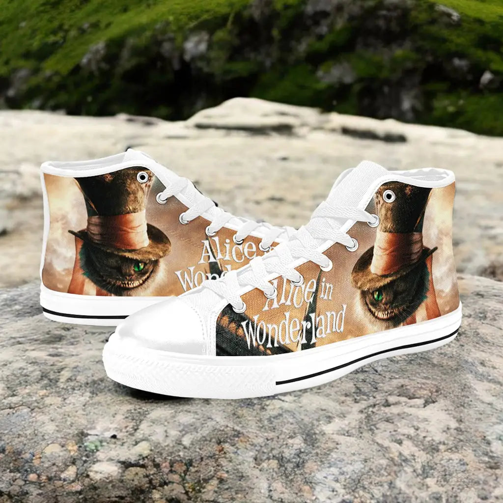 Alice in Wonderland Cheshire Cat Custom High Top Sneakers Shoes