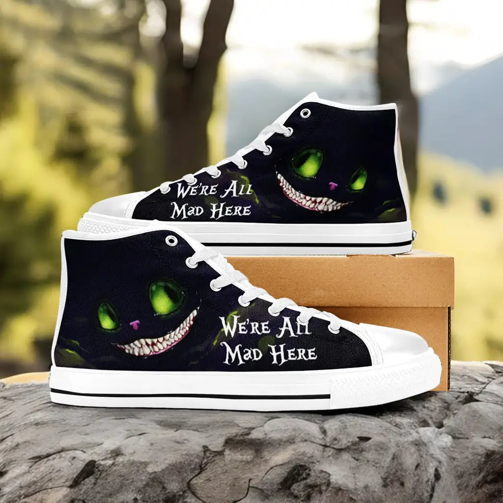 Alice in Wonderland Cheshire Cat Custom High Top Sneakers Shoes