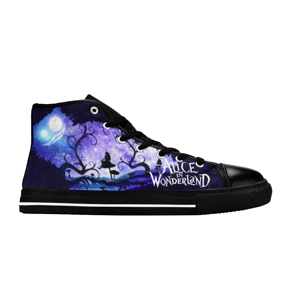 Alice in Wonderland Cheshire Cat Custom High Top Sneakers Shoes