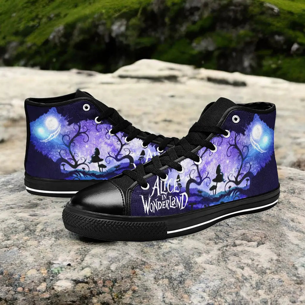 Alice in Wonderland Cheshire Cat Custom High Top Sneakers Shoes