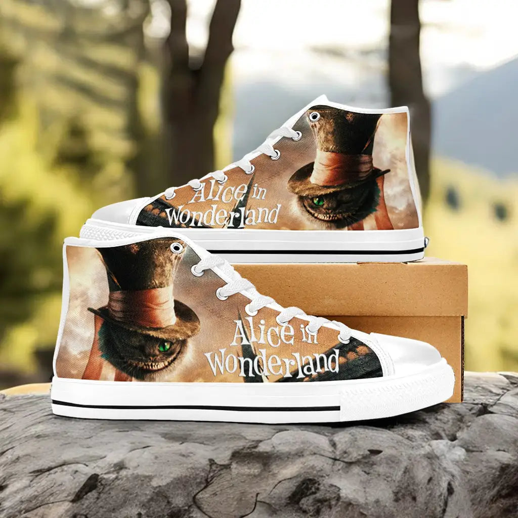 Alice in Wonderland Cheshire Cat Custom High Top Sneakers Shoes