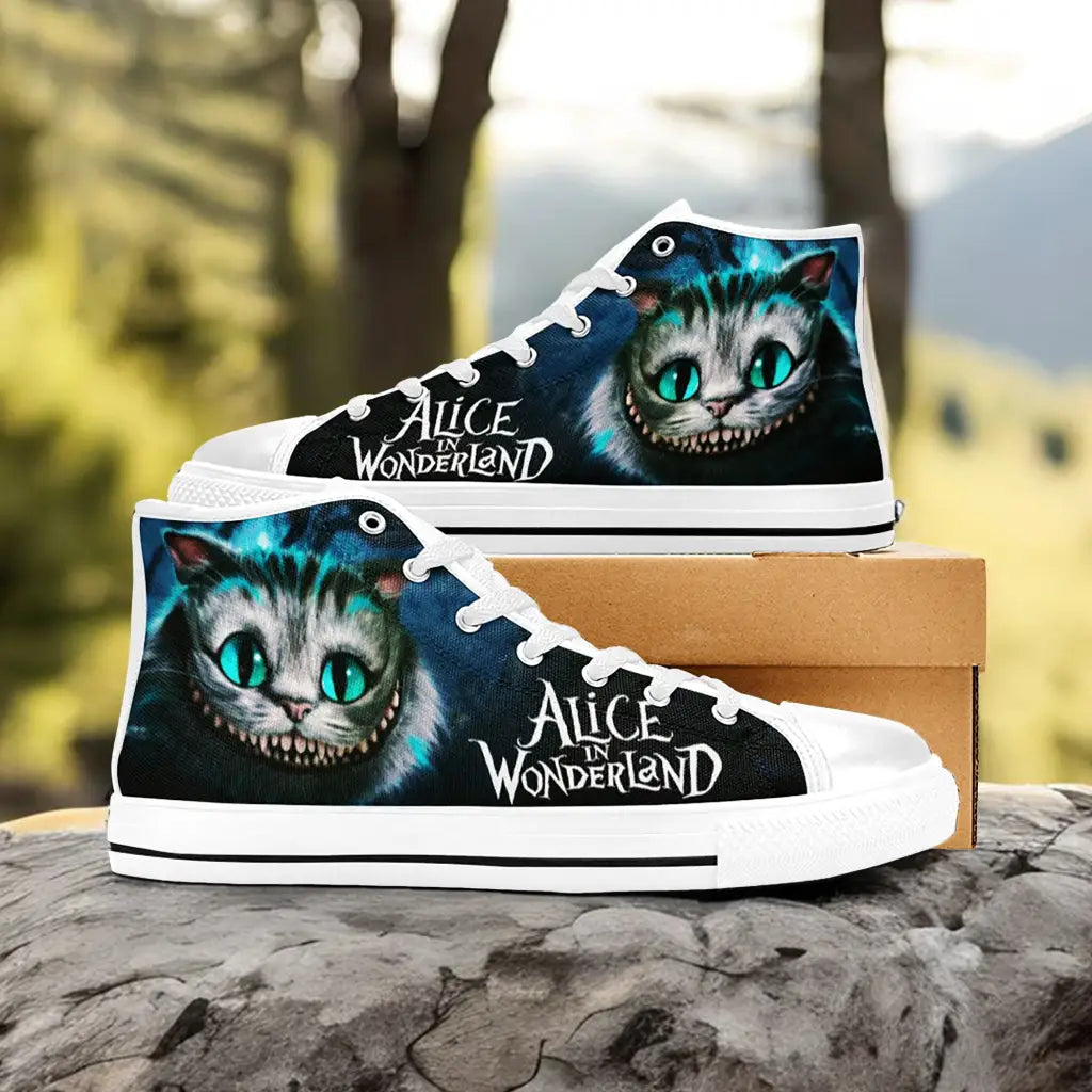 Alice in Wonderland Cheshire Cat Custom High Top Sneakers Shoes