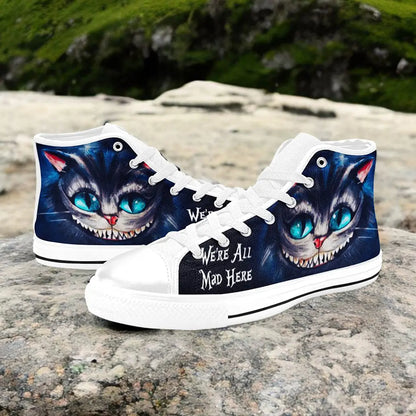 Alice in Wonderland Cheshire Cat Custom High Top Sneakers Shoes