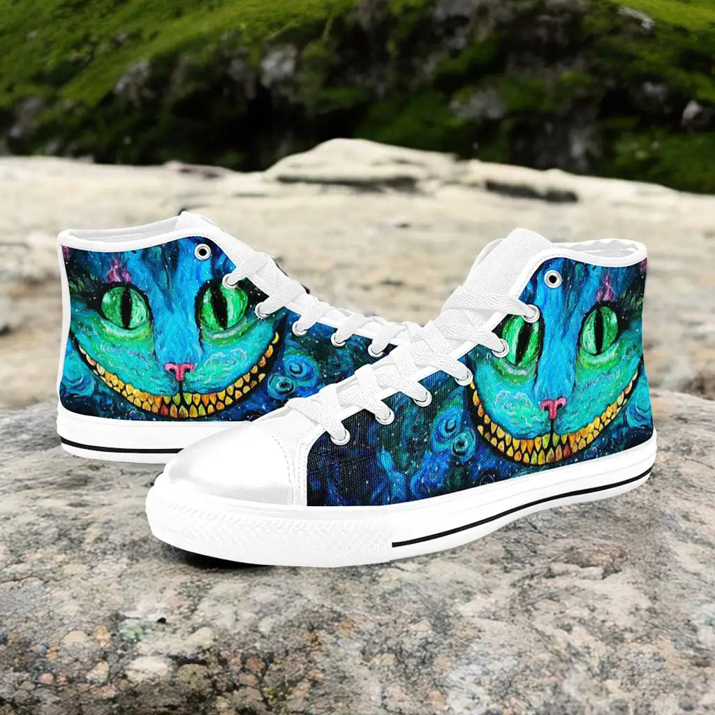 Alice in Wonderland Cheshire Cat Custom High Top Sneakers Shoes