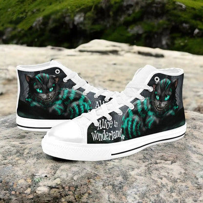 Alice in Wonderland Cheshire Cat Custom High Top Sneakers Shoes