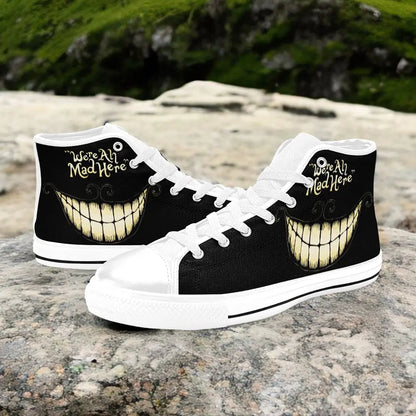 Alice in Wonderland Cheshire Cat Custom High Top Sneakers Shoes