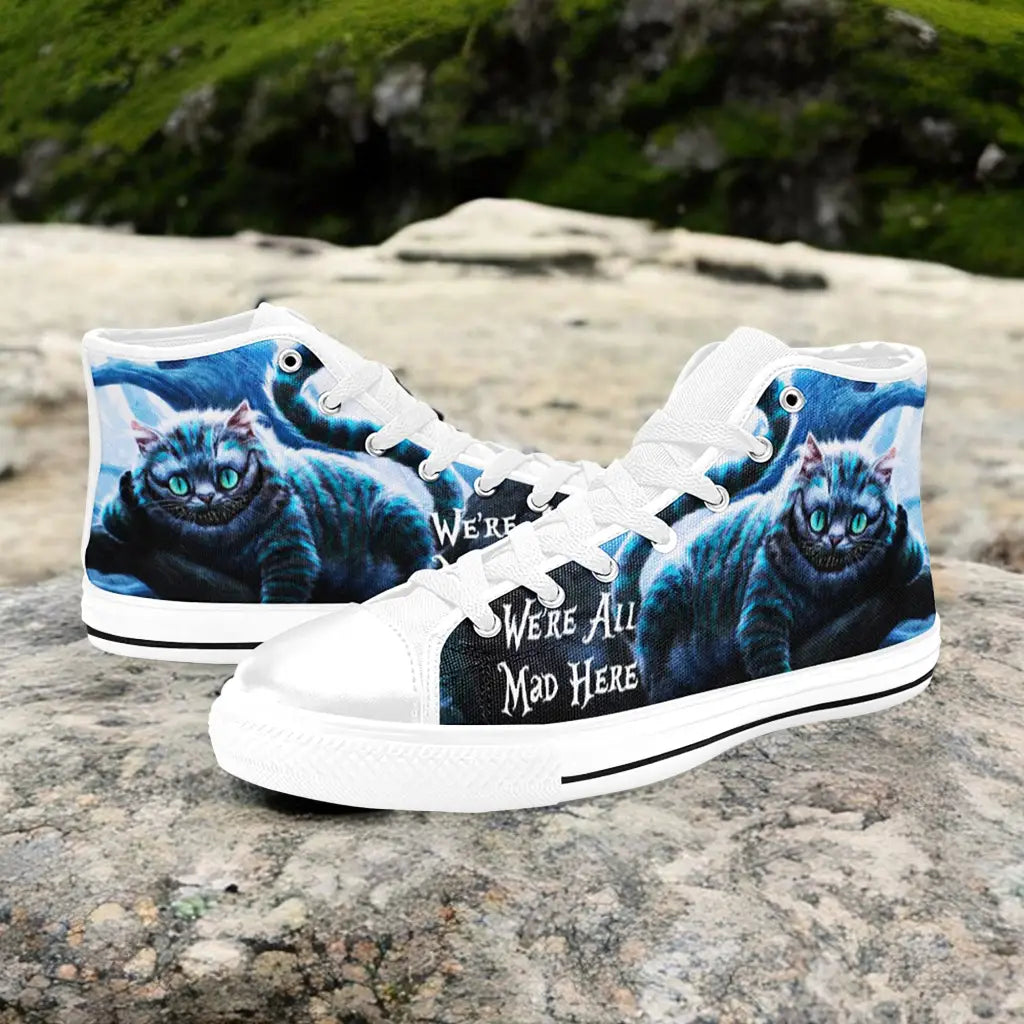 Alice in Wonderland Cheshire Cat Custom High Top Sneakers Shoes