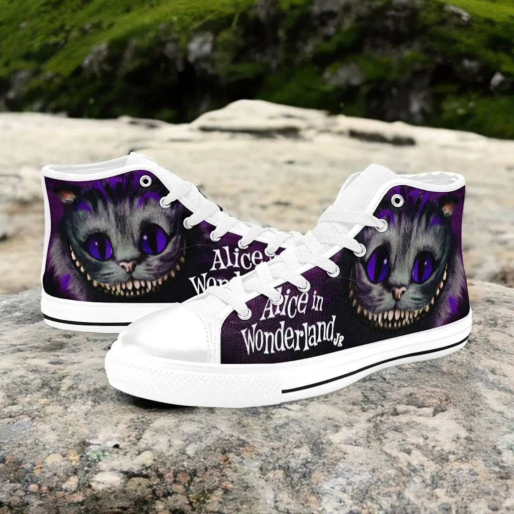 Alice in Wonderland Cheshire Cat Custom High Top Sneakers Shoes