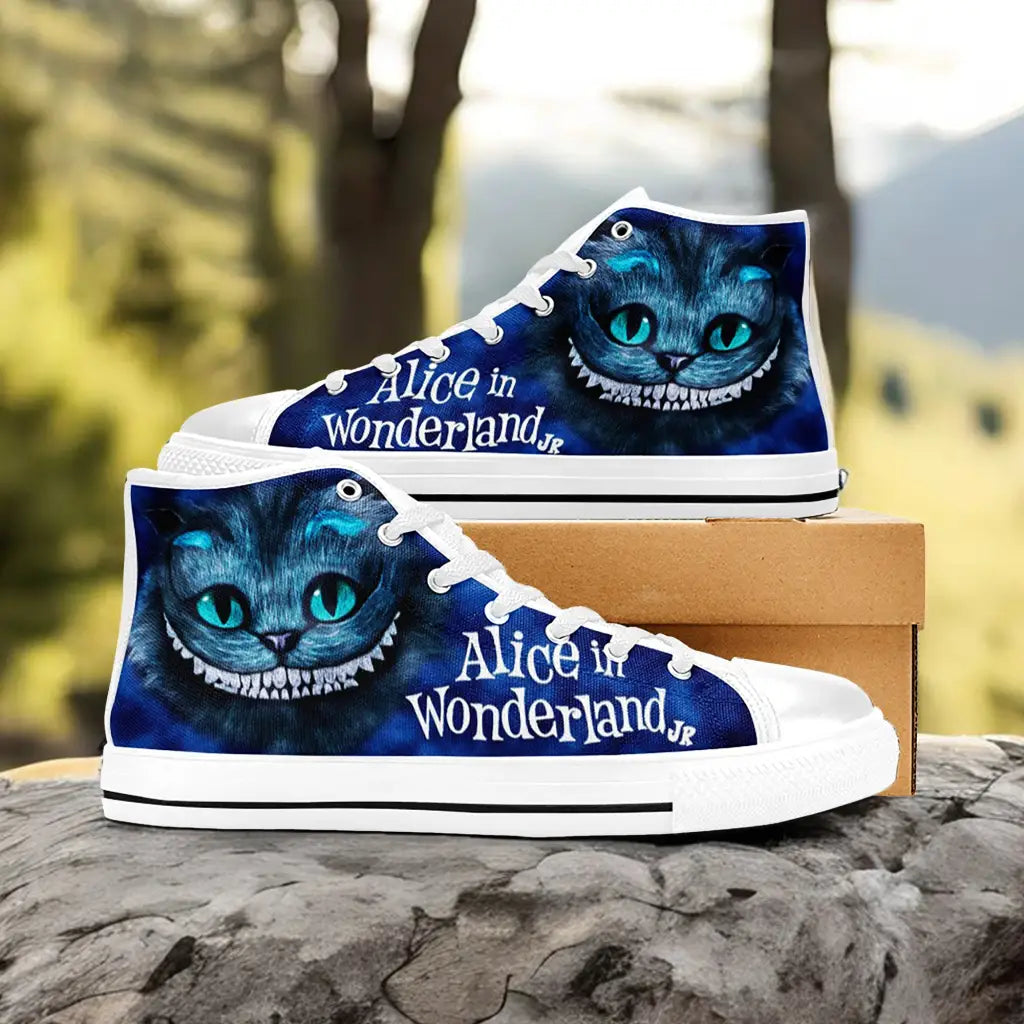 Alice in Wonderland Cheshire Cat Custom High Top Sneakers Shoes