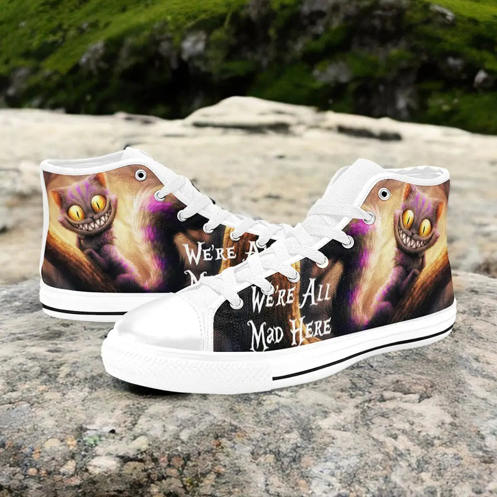 Alice in Wonderland Cheshire Cat Custom High Top Sneakers Shoes