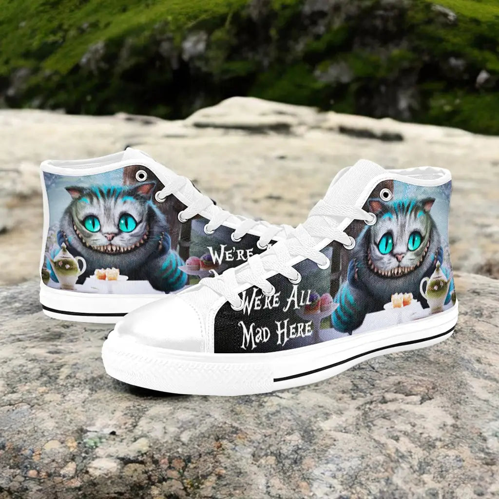 Alice in Wonderland Cheshire Cat Custom High Top Sneakers Shoes