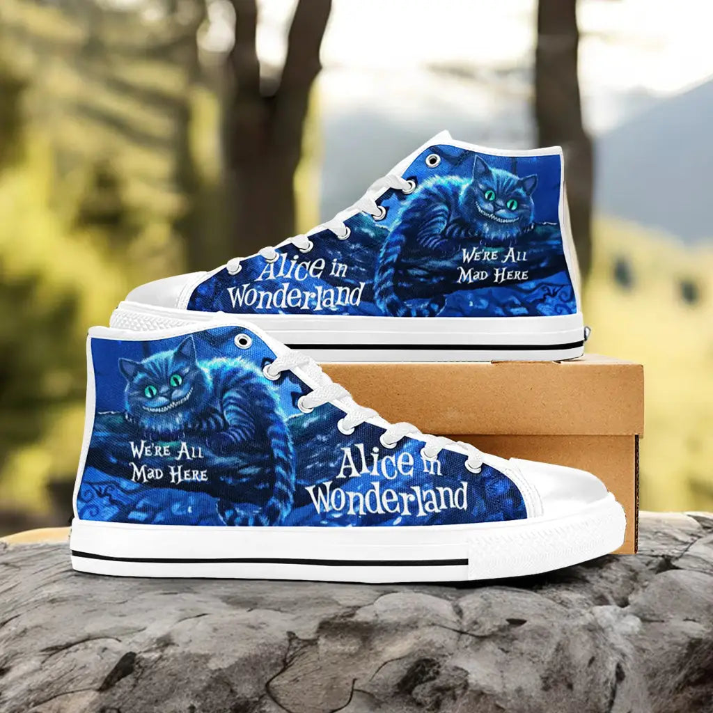 Alice in Wonderland Cheshire Cat Custom High Top Sneakers Shoes