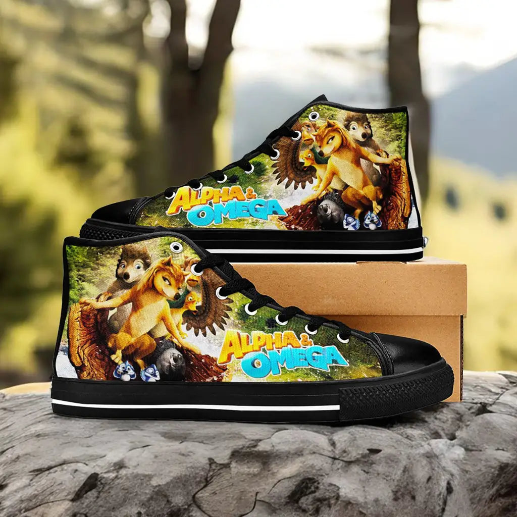 Alpha and Omega Custom High Top Sneakers Shoes