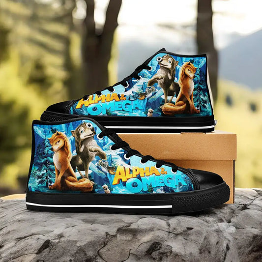 Alpha and Omega Custom High Top Sneakers Shoes