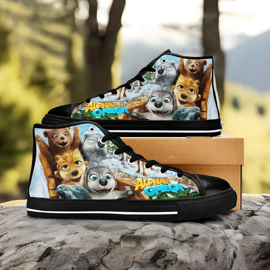 Alpha and Omega Custom High Top Sneakers Shoes