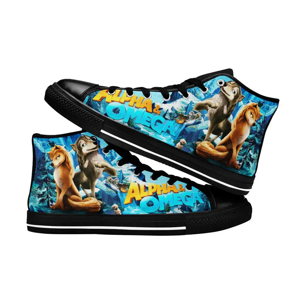 Alpha and Omega Custom High Top Sneakers Shoes