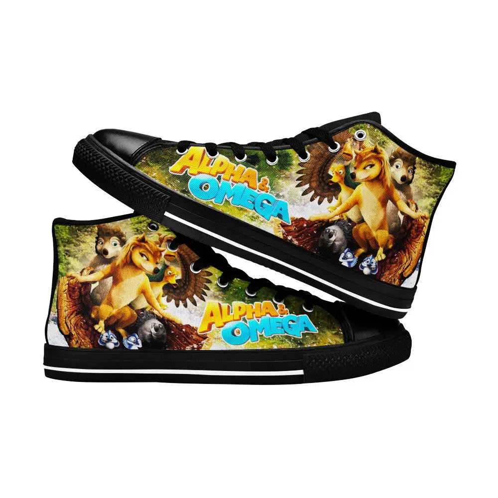 Alpha and Omega Custom High Top Sneakers Shoes