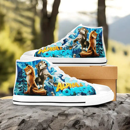 Alpha and Omega Custom High Top Sneakers Shoes