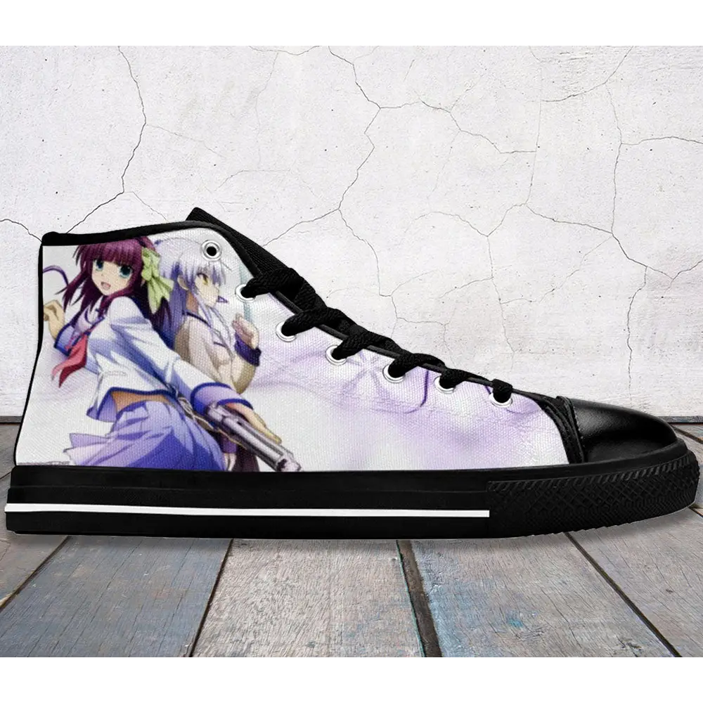 Anime Manga Angel Beats Kanade Tachibana and Yuri Nakamura Custom High Top Sneakers Shoes