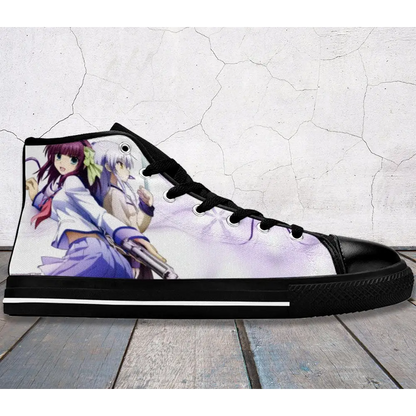 Anime Manga Angel Beats Kanade Tachibana and Yuri Nakamura Custom High Top Sneakers Shoes